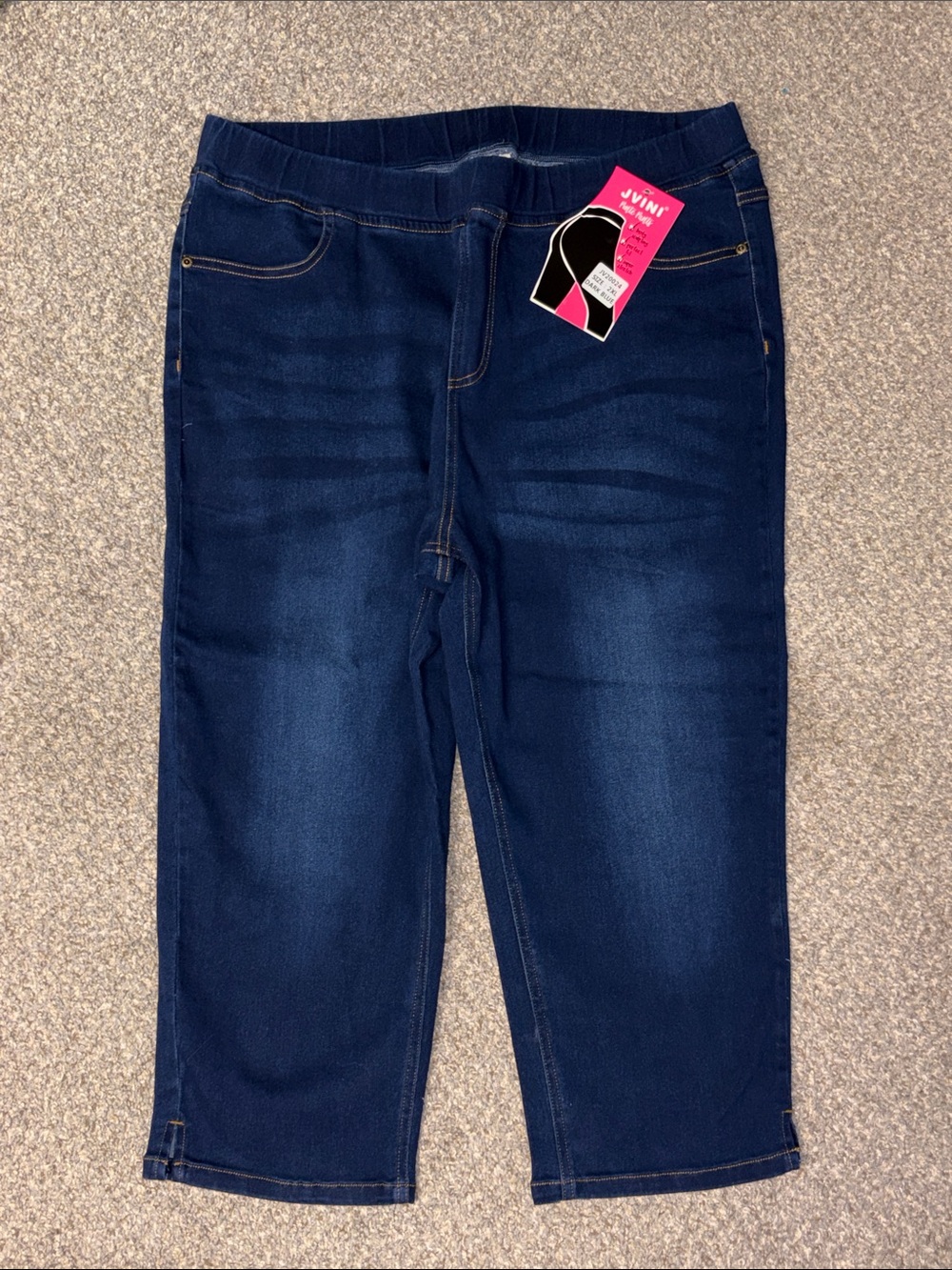 JVINI Navy Blue Cropped Pull-On Capri Jeans